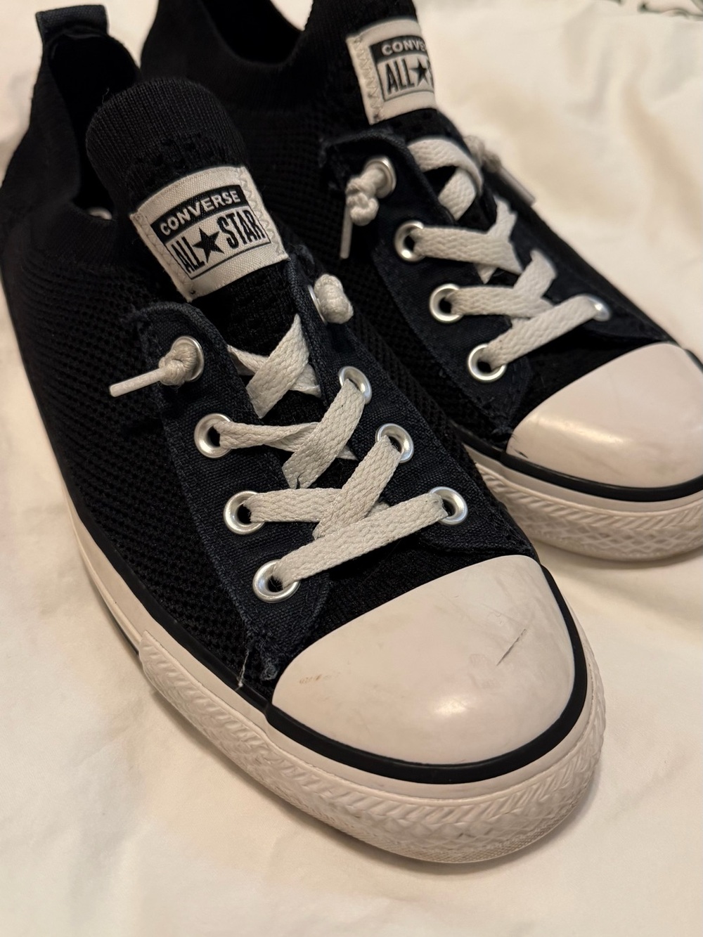 Converse Womens Black and White Low Top Sneakers size 8